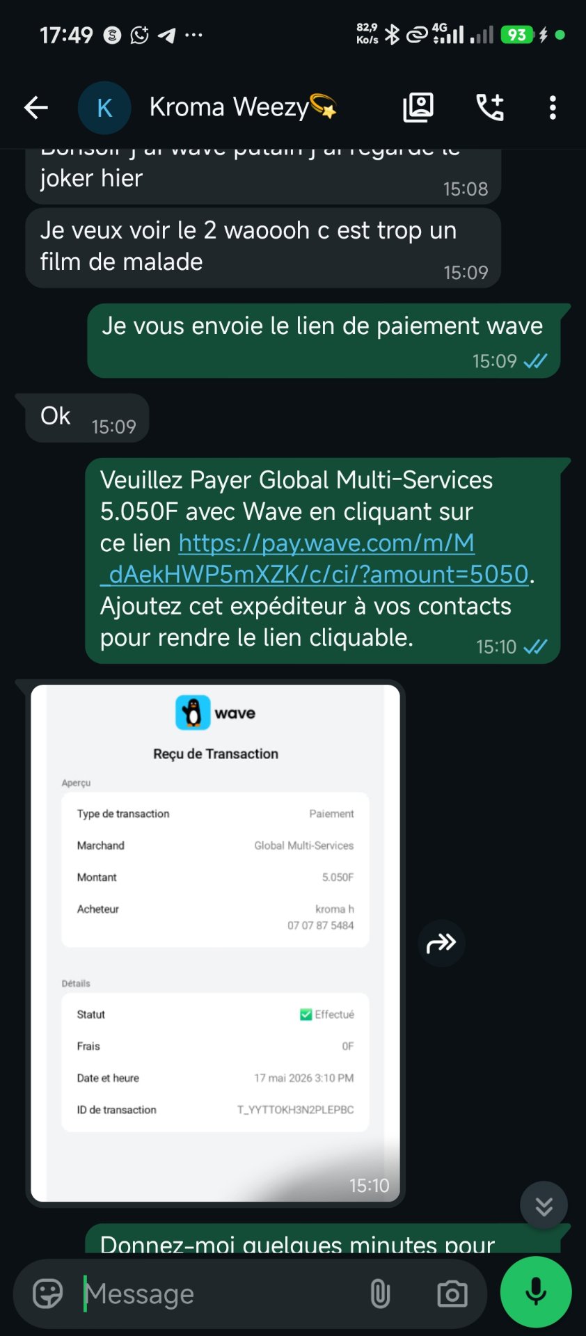 Paiement Wave sécurisé GMS Streaming