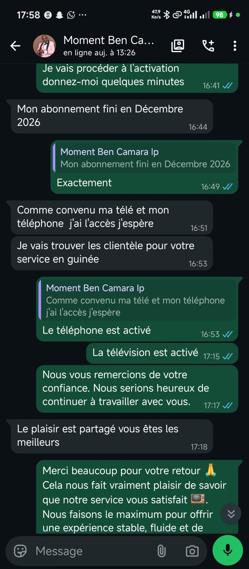 Client fidèle GMS Streaming - télévision activée